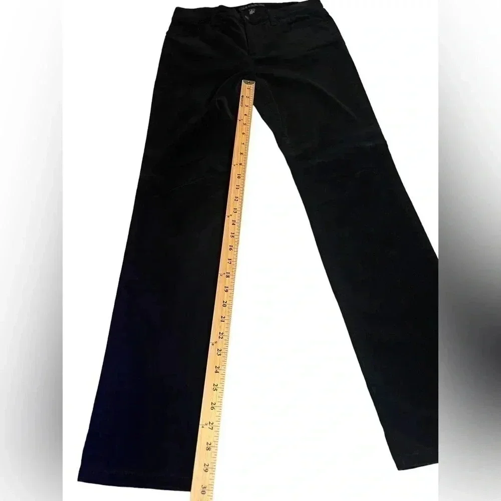 LRL Micro Corduroy Straight Leg Pants Classic Black Size 4